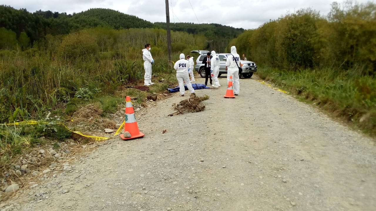 Brigada de Homicidios de la PDI investiga hallazgo de cadáver en salida sur de Valdivia