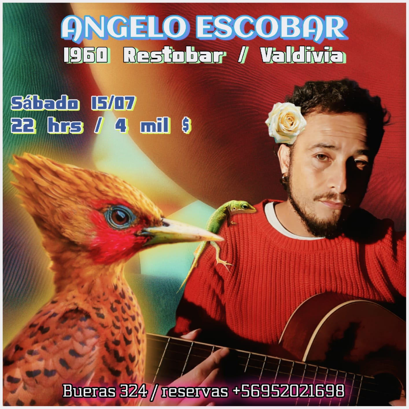 Ángelo Escobar se presenta con artistas invitados en Restobar 1960 de Valdivia