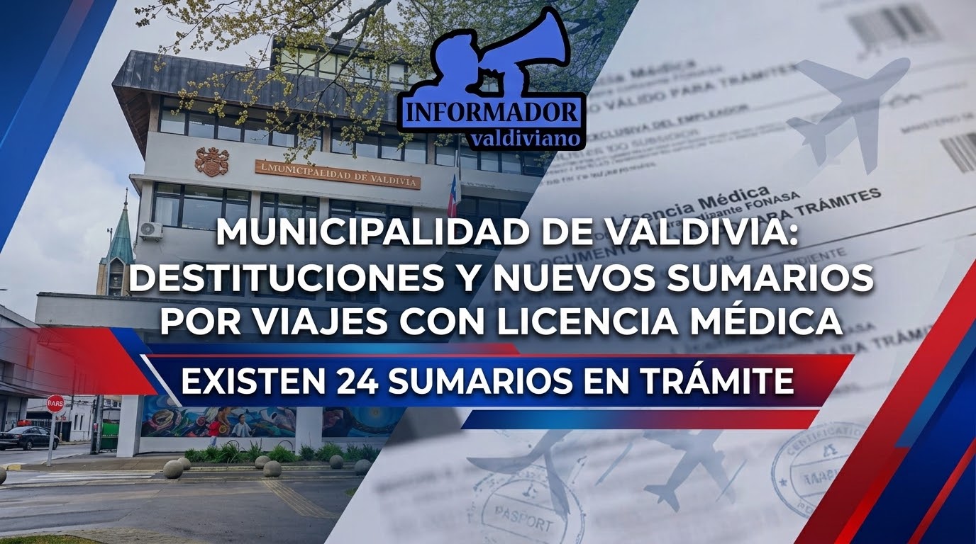 MUNICIPALIDAD DE VALDIVIA CONFIRMA DESTITUCIONES Y NUEVOS SUMARIOS POR VIAJES CON LICENCIA MÉDICA